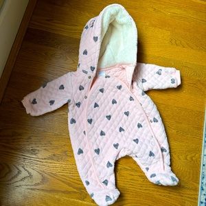 Nordstrom, size newborn, pink with grey hearts